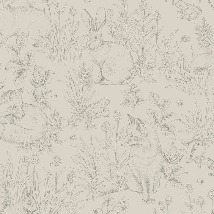 Borastapeter Wallpaper - Forest Friends Beige
