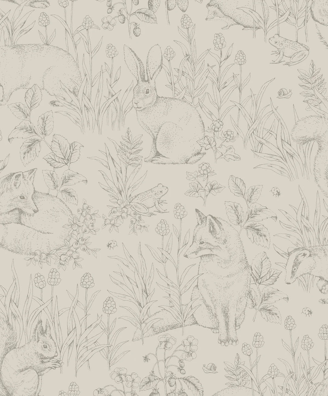 Borastapeter Wallpaper - Forest Friends Beige