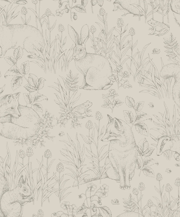 Borastapeter Wallpaper - Forest Friends Beige