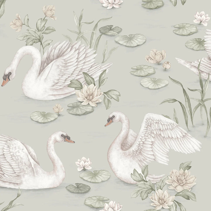 Borastapeter Wallpaper - Lily Swan Green