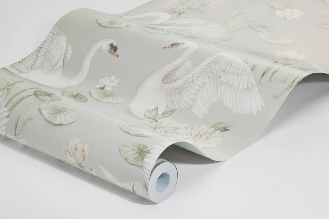 Borastapeter Wallpaper - Lily Swan Green
