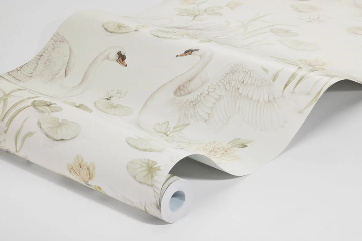 Borastapeter Wallpaper - Lily Swan White