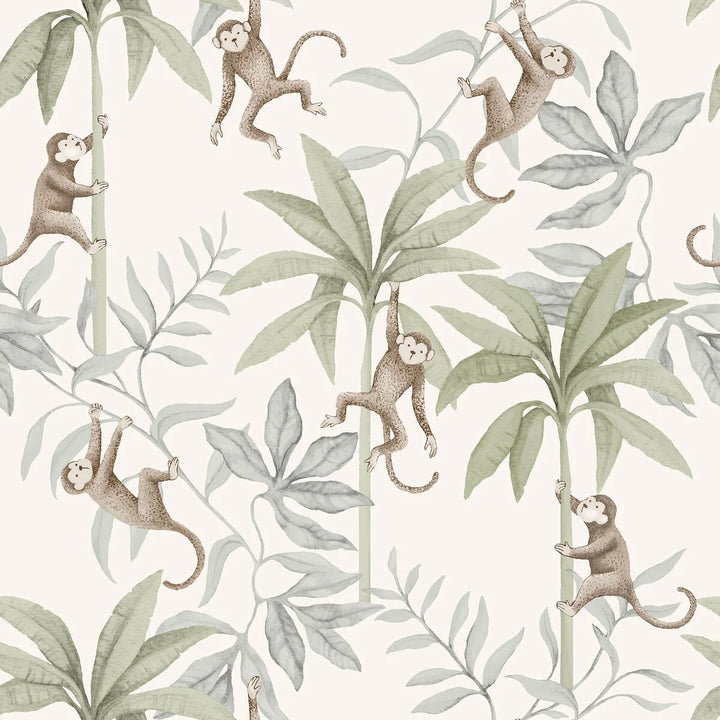 Borastapeter Wallpaper - Jungle Friends White