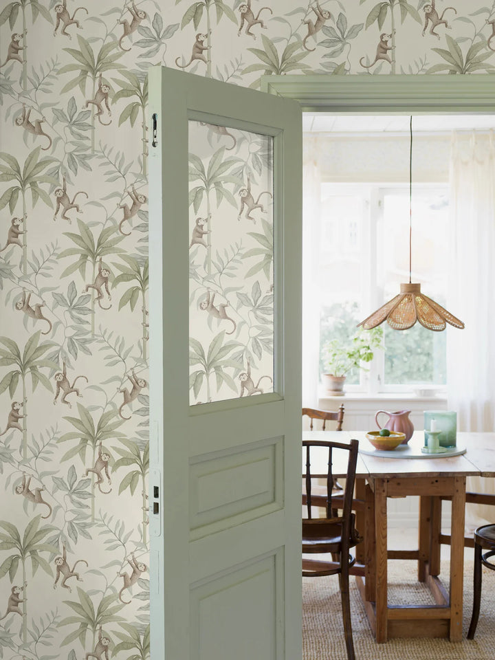 Borastapeter Wallpaper - Jungle Friends White