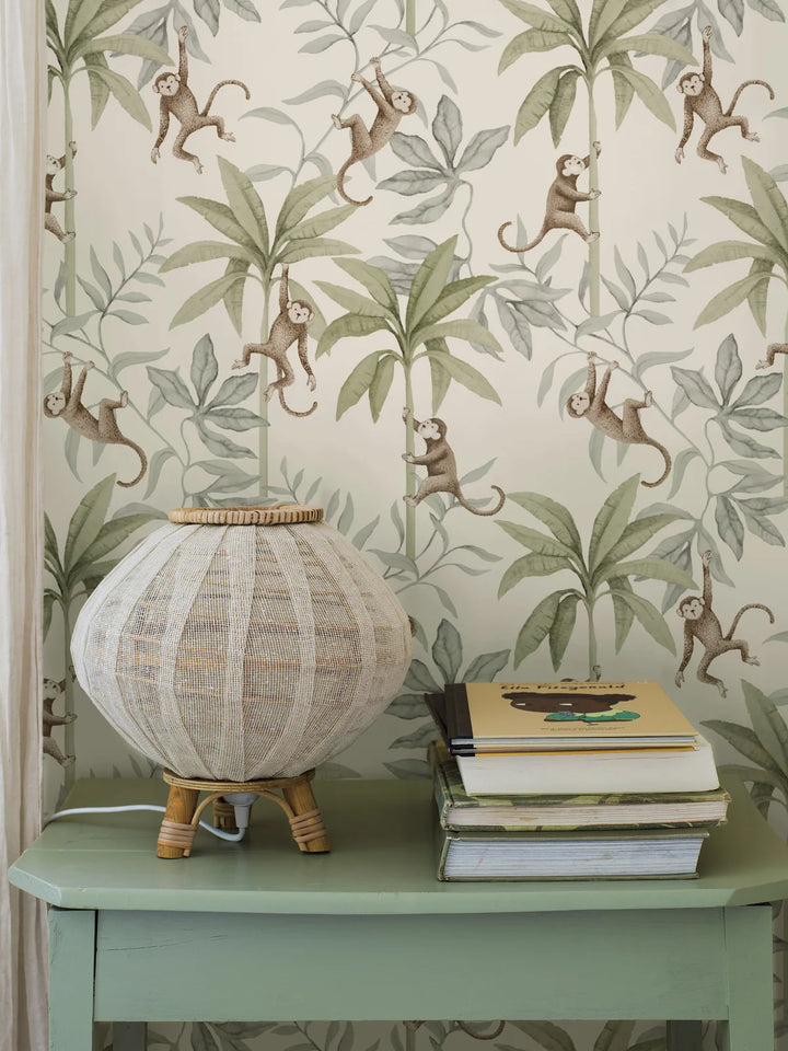 Borastapeter Wallpaper - Jungle Friends White