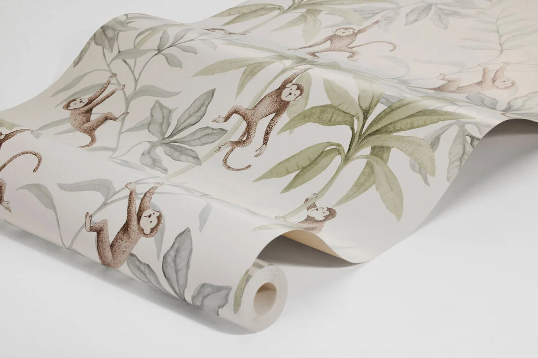 Borastapeter Wallpaper - Jungle Friends White