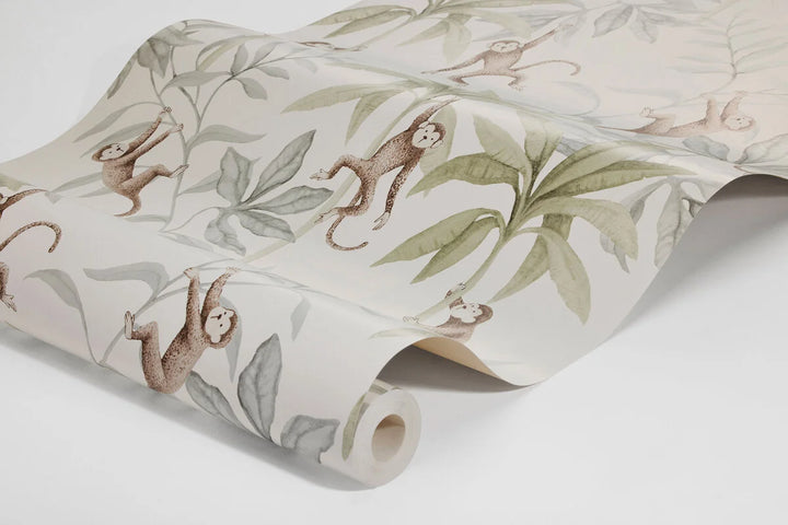 Borastapeter Wallpaper - Jungle Friends White