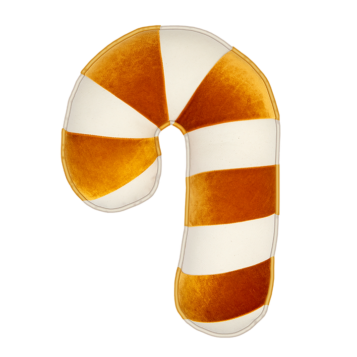 Weihnachts-Zuckerstangen-Patchworkkissen - Gold