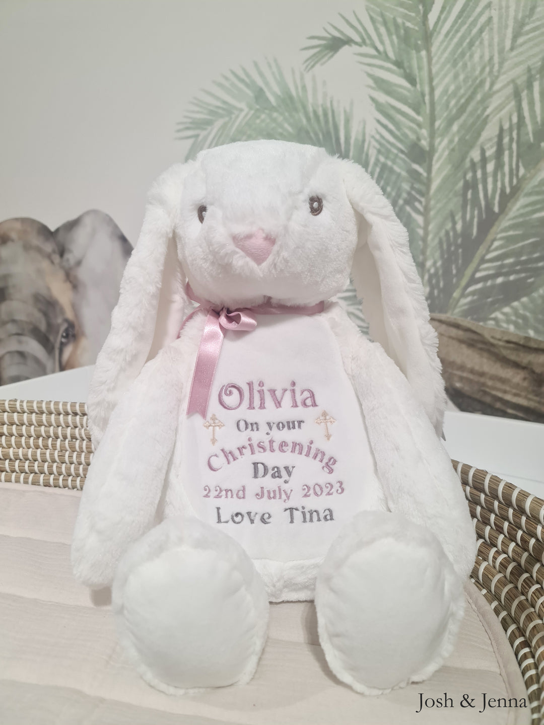 Cherish Me Personalisierter Hase - Tauftag