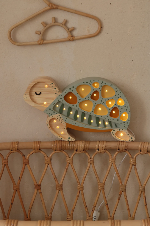 Little Lights Turtle Lamp - Sage