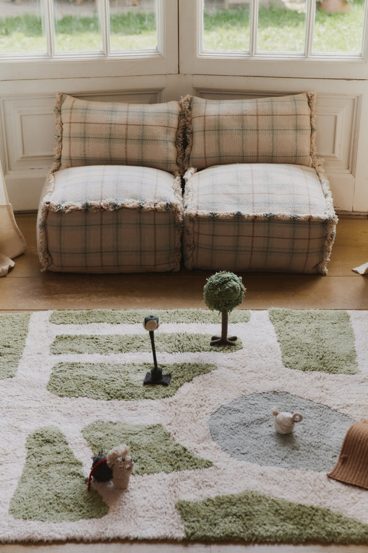 Lorena Canals Handloom Pouffe - Blue Sage