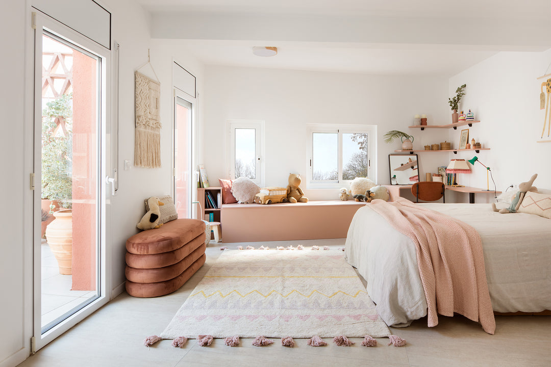 Lorena Canals Machine Washable Rug - Azteca Natural/Pink