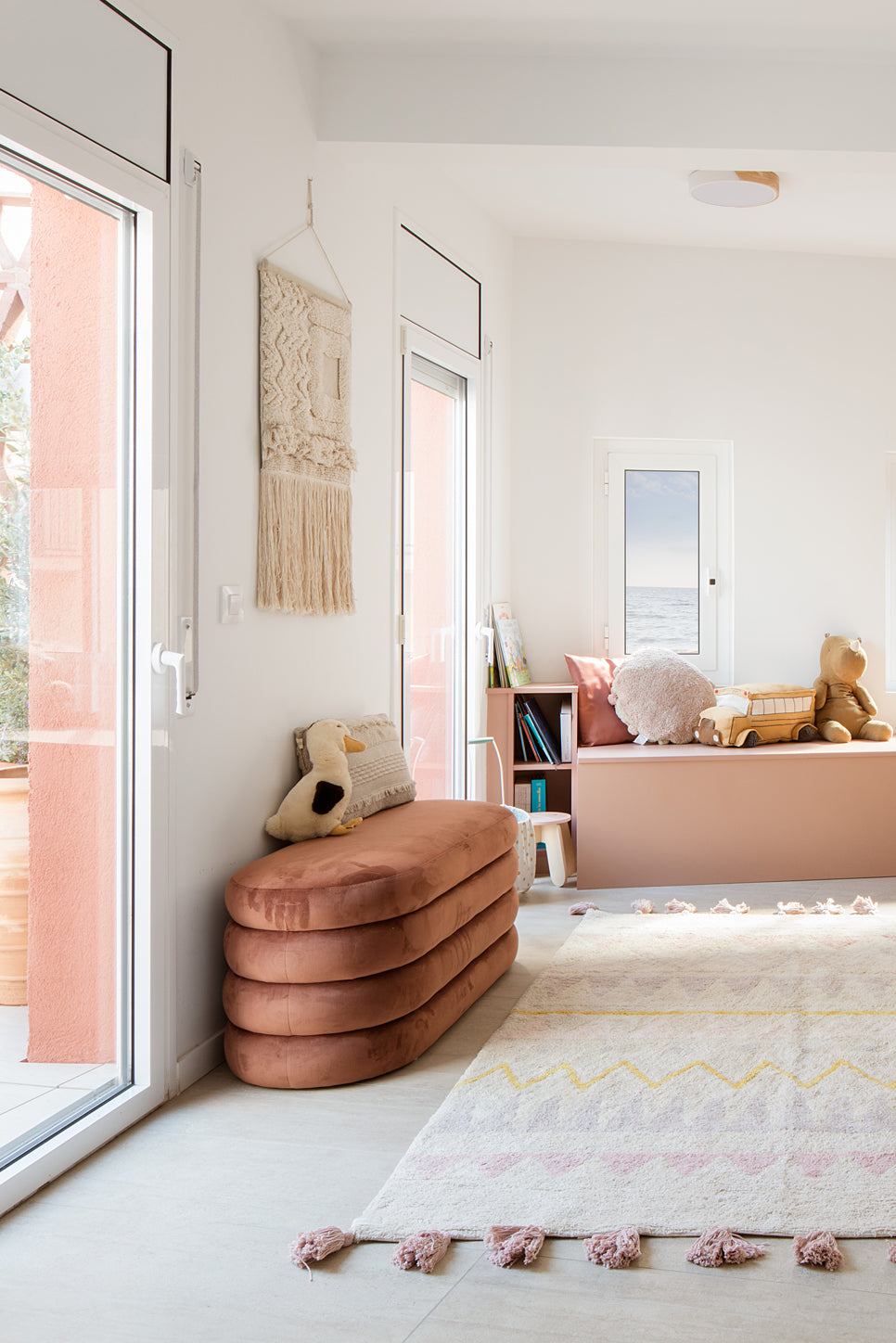 Lorena Canals Machine Washable Rug - Azteca Natural/Pink