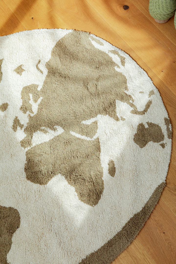 Lorena Canals Rugcycled Machine Washable Rug - World Map