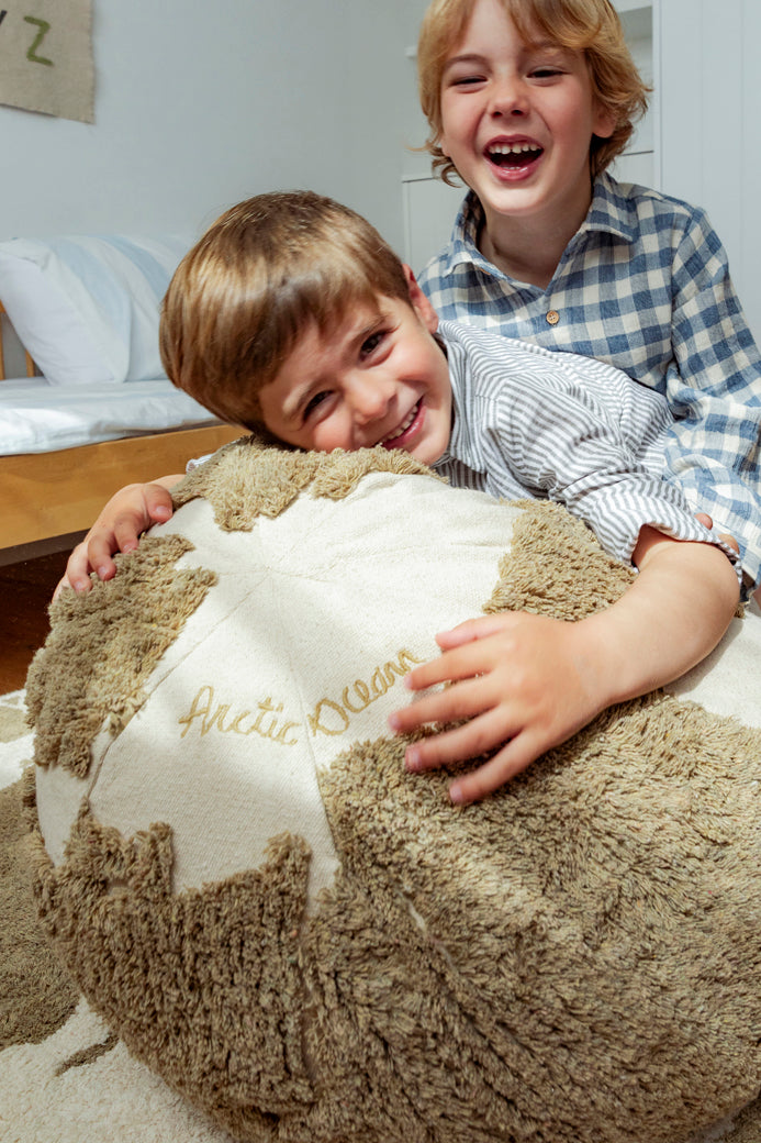 Lorena Canals Rugcyled Pouffe - World Map