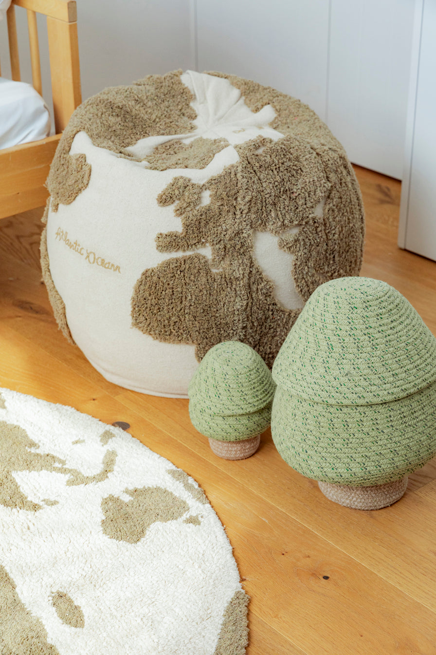 Lorena Canals Rugcyled Pouffe - World Map