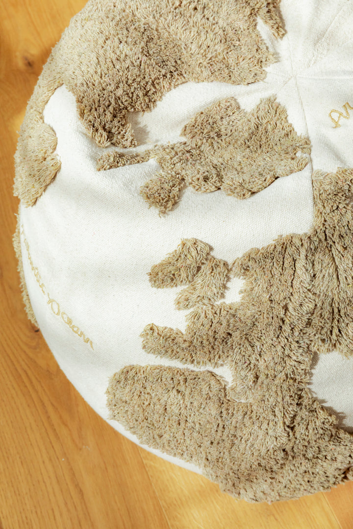 Lorena Canals Rugcyled Pouffe - World Map