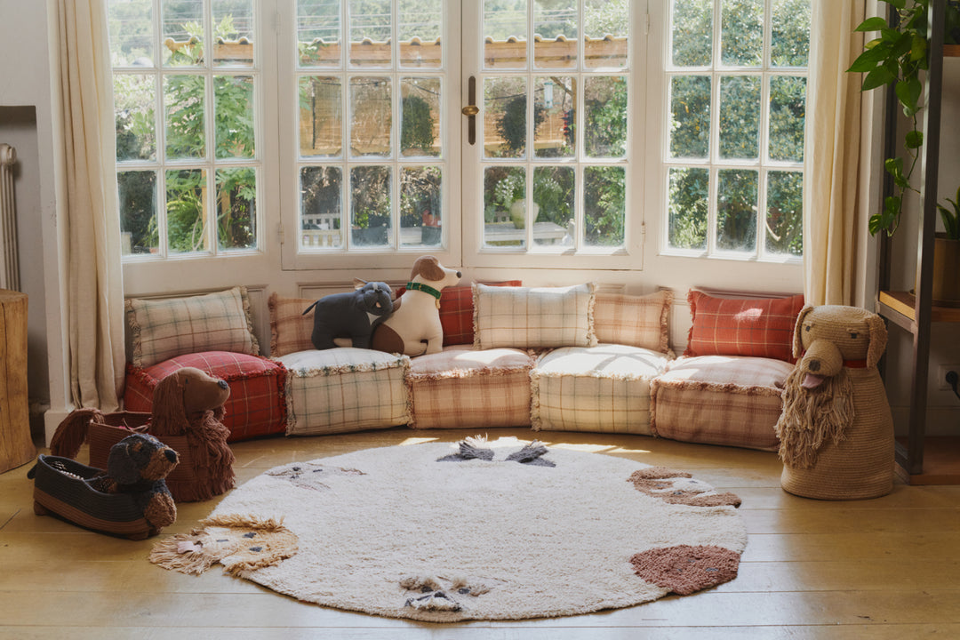 Lorena Canals Handloom Pouffe - Blue Sage