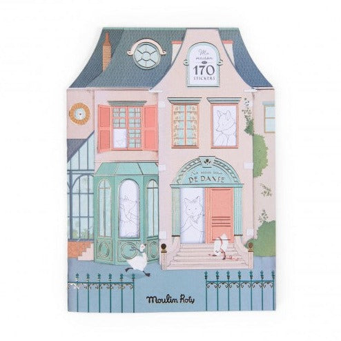 Moulin Roty Petite Ecole de Danse Malbuch + 170 Aufkleber