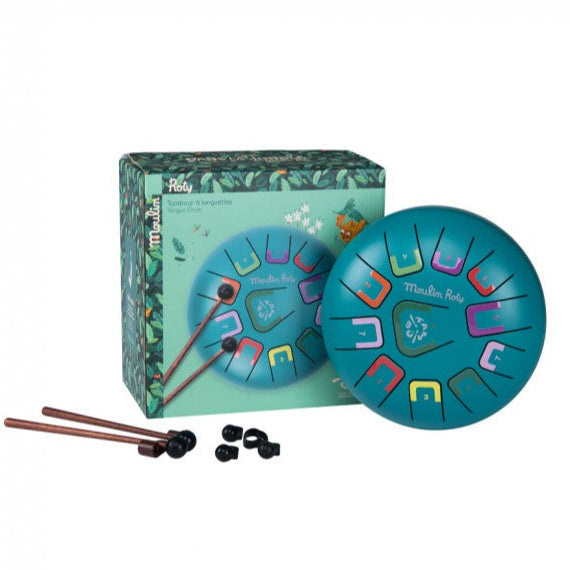 moulin roty tongue drum  in jungle is a percussion instrument for kids