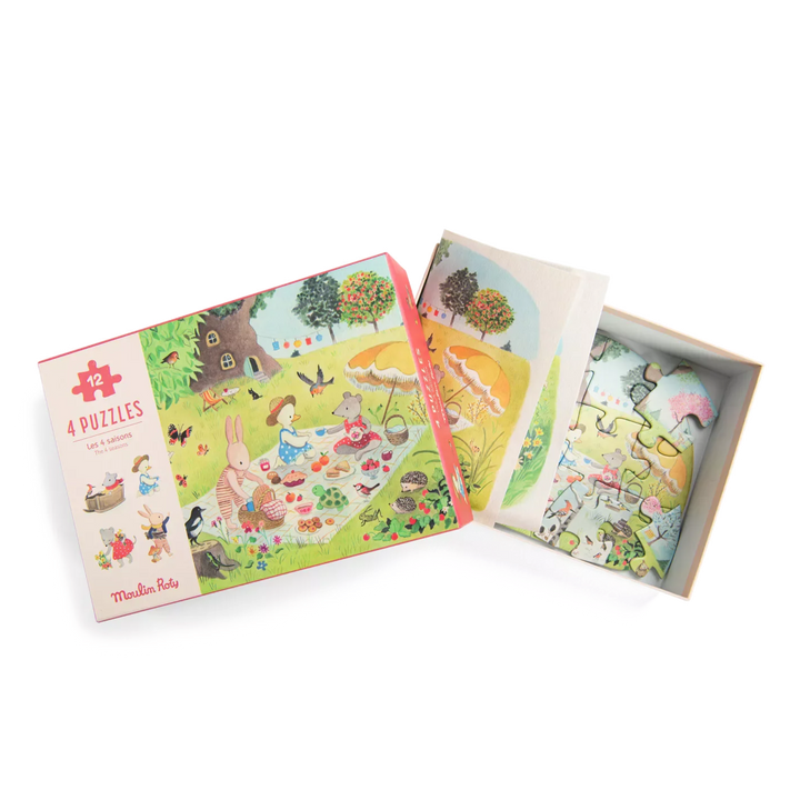 Moulin Roty 4 Seasons Mini Puzzle, La Grande Famille