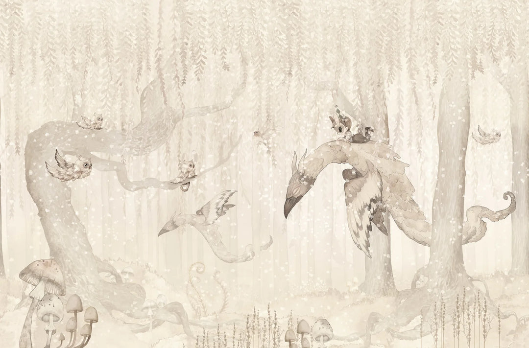 Benutzerdefinierte Wandbild für Kinder - Dream Forest Boy Off White