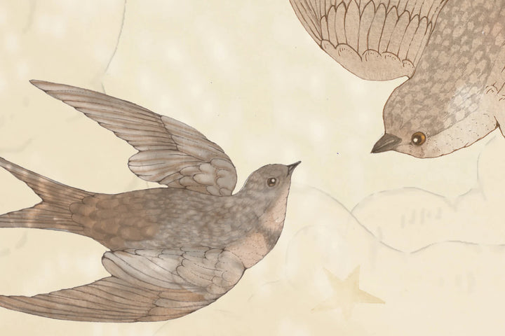 Individuelles Wandbild für Kinder - Flying Circus Sandy White