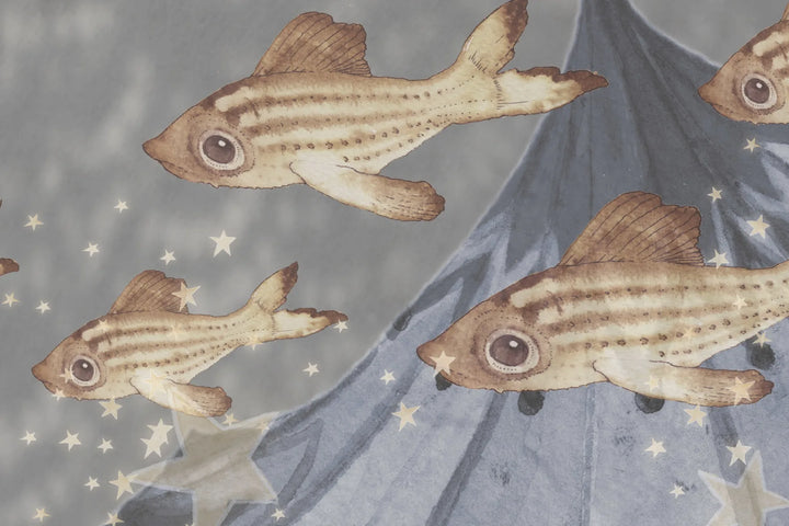 Benutzerdefinierte Wandbild für Kinder - Flying Circus Sky Blue