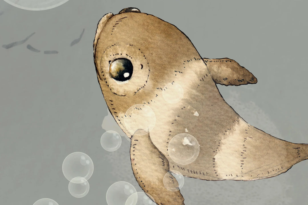 Kids Custom Wall Mural - Water Song Deep Blue