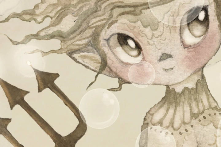 Kids Custom Wall Mural - Water Song Off White