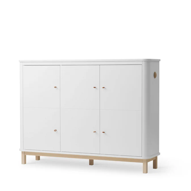 Oliver Furniture Wood Cupboard 3 Door - Oak | White