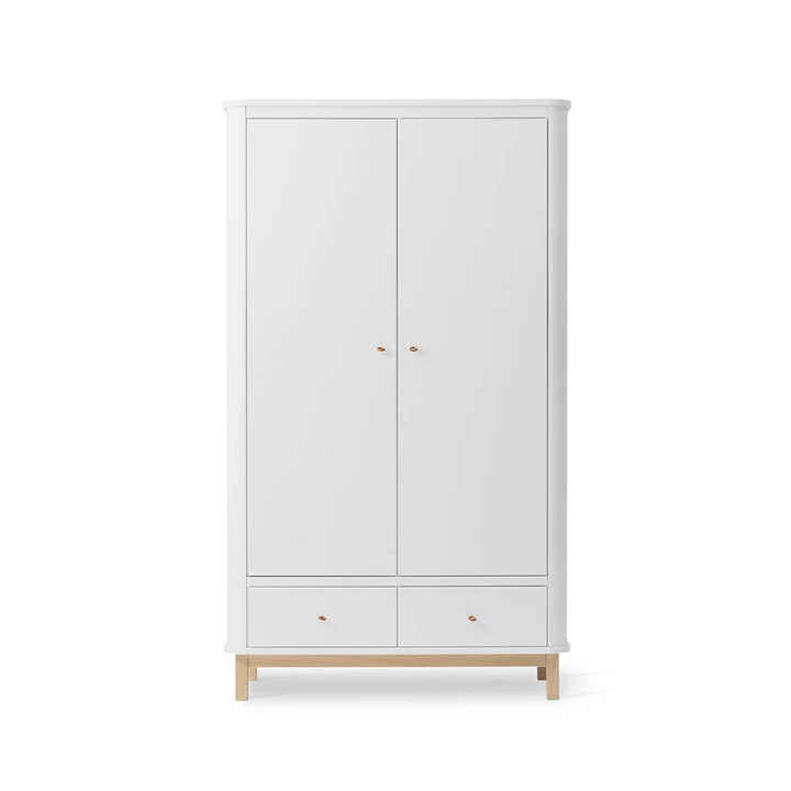 Oliver Furniture Wood Wardrobe 2 Door - White |Oak