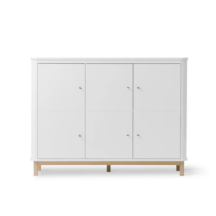 Oliver Furniture Wood Cupboard 3 Door - Oak | White