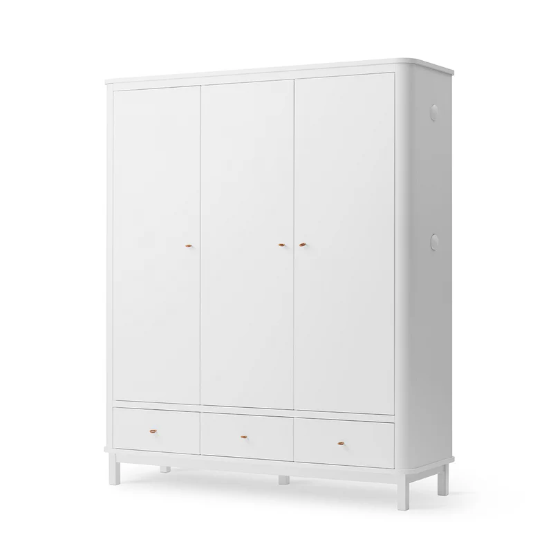 Oliver Furniture Wood Wardrobe 3 Door - White