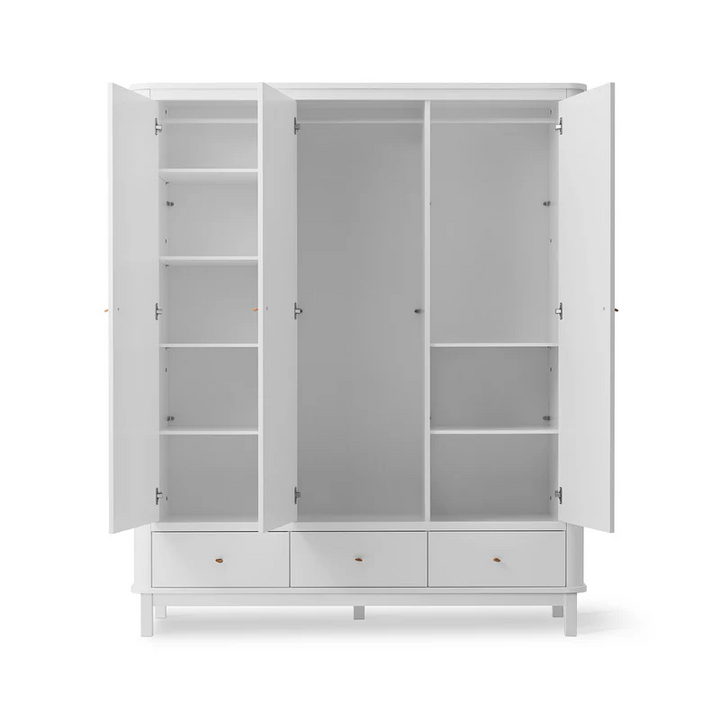Oliver Furniture Wood Wardrobe 3 Door - White