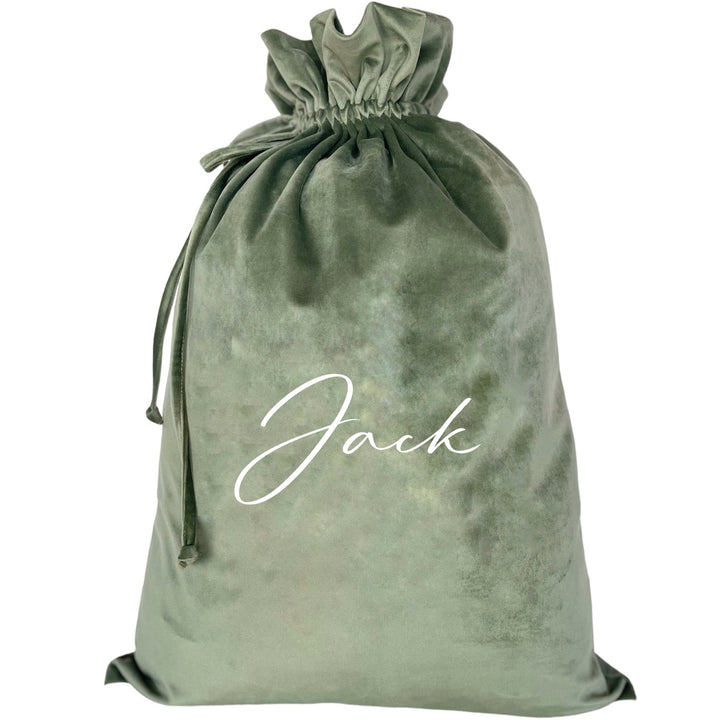 Sac de Noël personnalisé en velours rouge