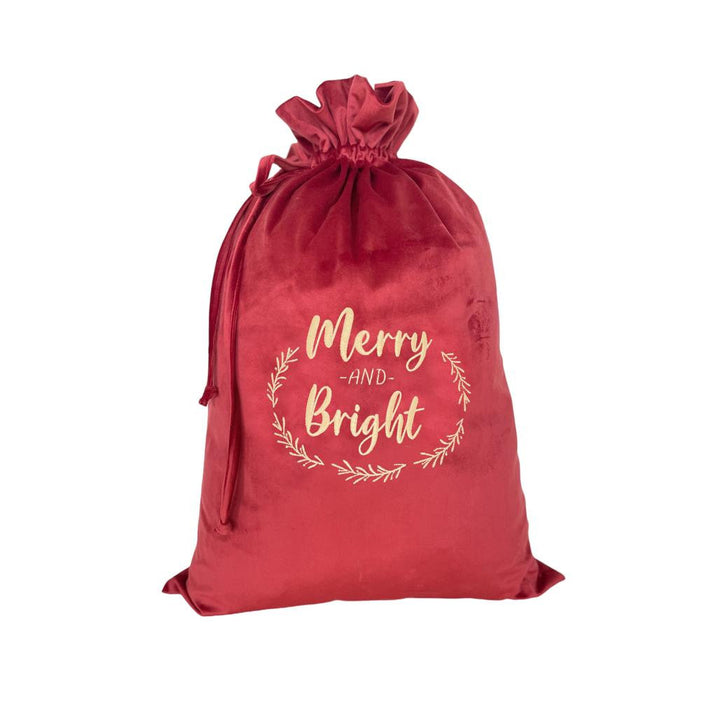 Sac de Noël personnalisé en velours rouge