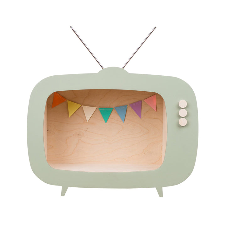 Up Warsaw Kids TV Wooden Shelf - Sage Green