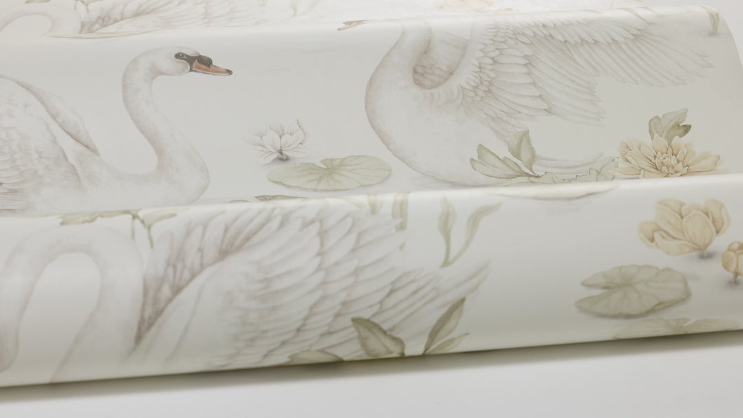 Borastapeter Wallpaper - Lily Swan White