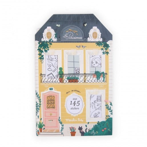 Malbuch „Les Parisiennes House“ von Moulin Roty + 145 Aufkleber