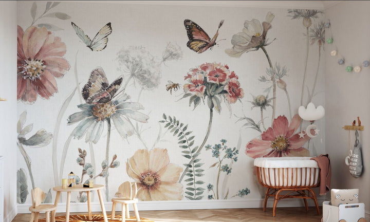 Benutzerdefinierte Wandbild für Kinder - Wilde Blumen