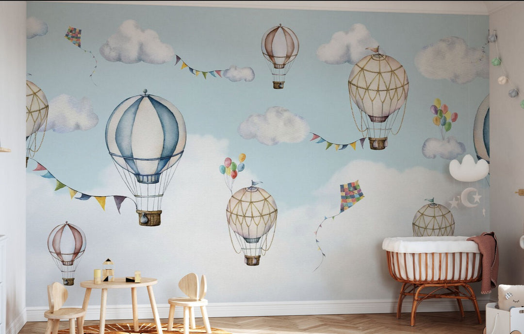 Kids Custom Wall Mural - Up Up & Away
