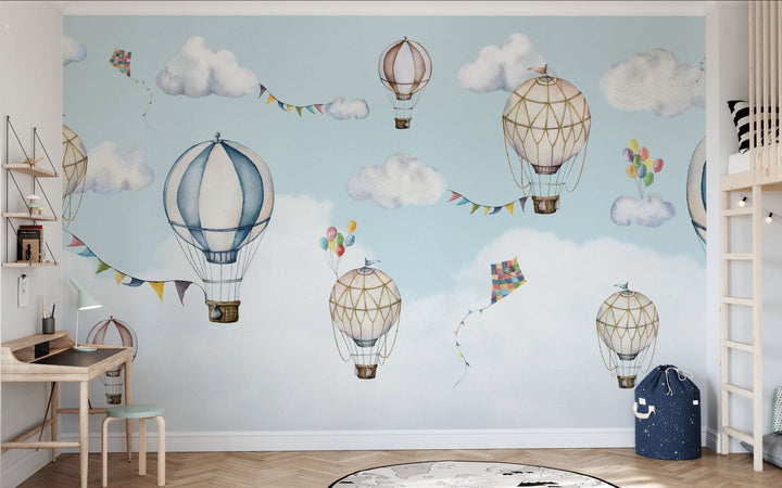 Kids Custom Wall Mural - Up Up & Away