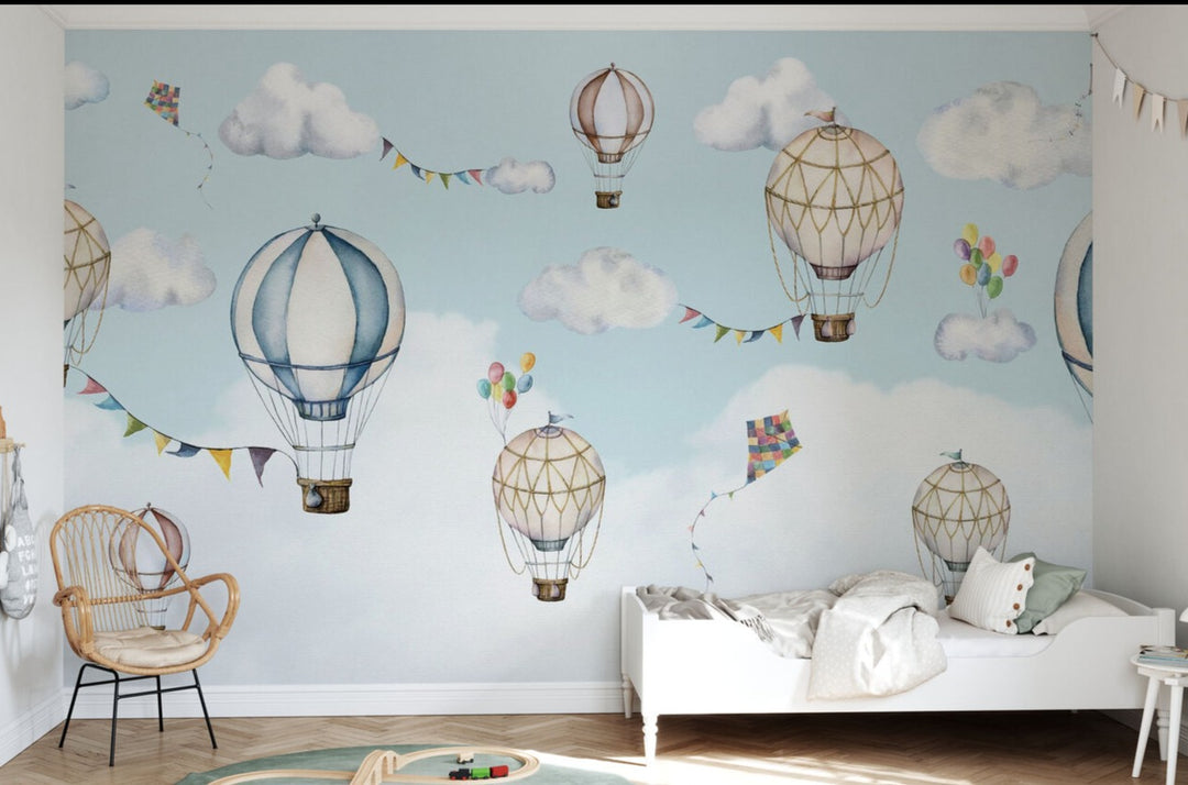 Kids Custom Wall Mural - Up Up & Away