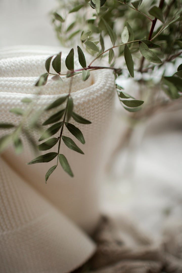 Classic Bamboo Cotton Blanket - Ivory