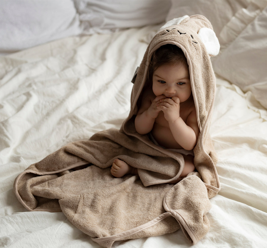 Mouse Bamboo Baby Bath Towel - Powder Pink