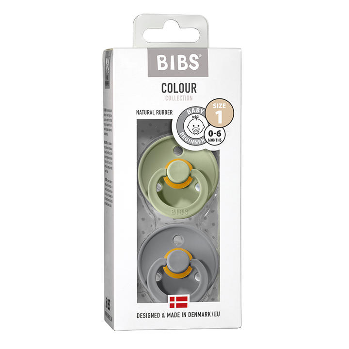 Lot de 2 tétines Bibs Colour - Sauge et nuage
