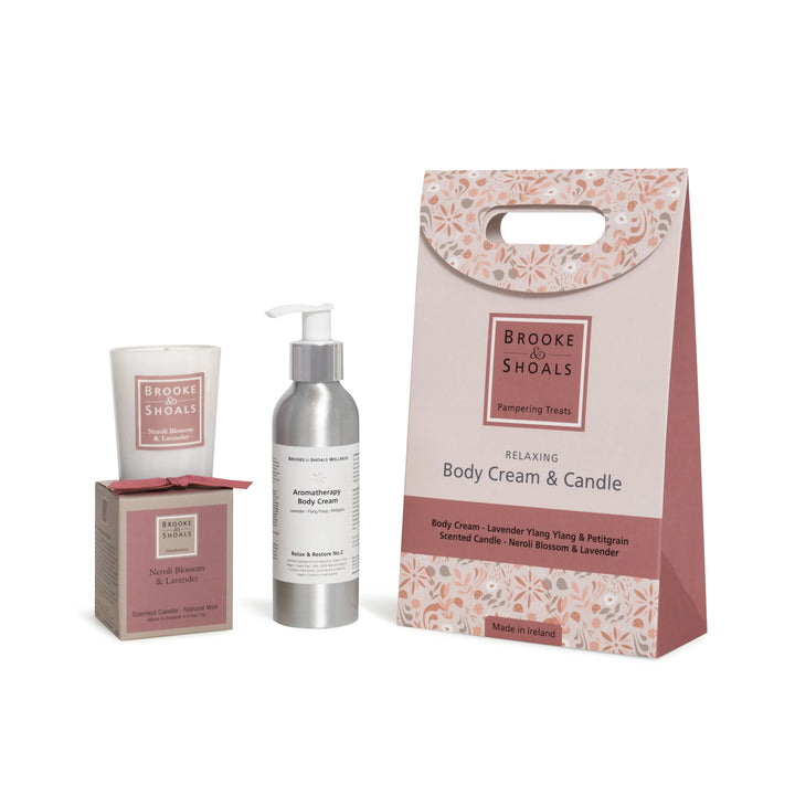 Brooke & Shoals Wellness Verwöhnset - Körpercreme & Kerze