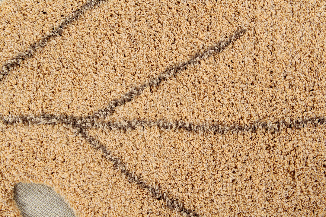 Maschinenwaschbarer Teppich von Lorena Canals – Monstera-Blatt-Honig