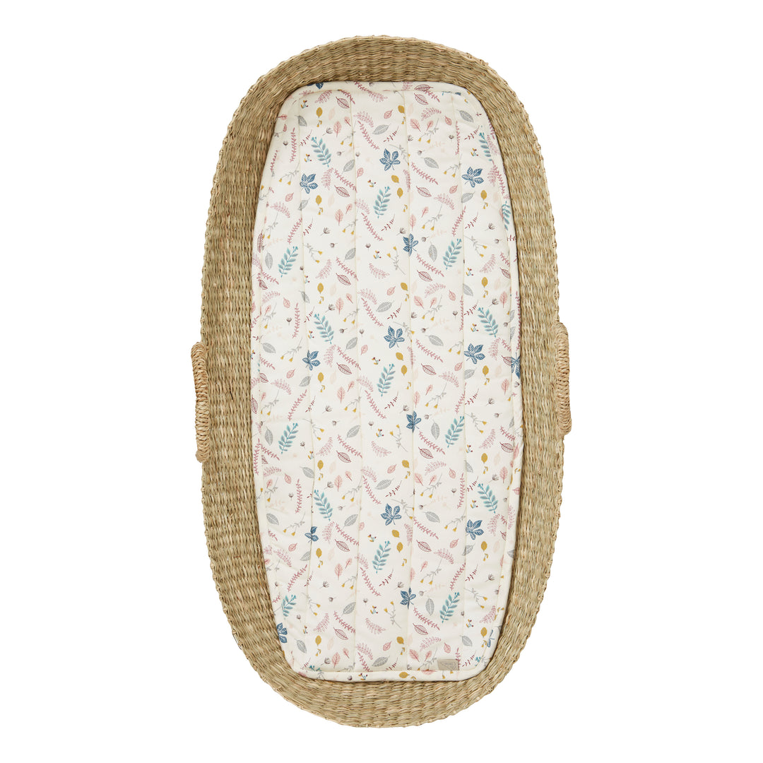 Cam Cam Copenhagen Organic Changing Basket Liner - Pressed Leaves Rose